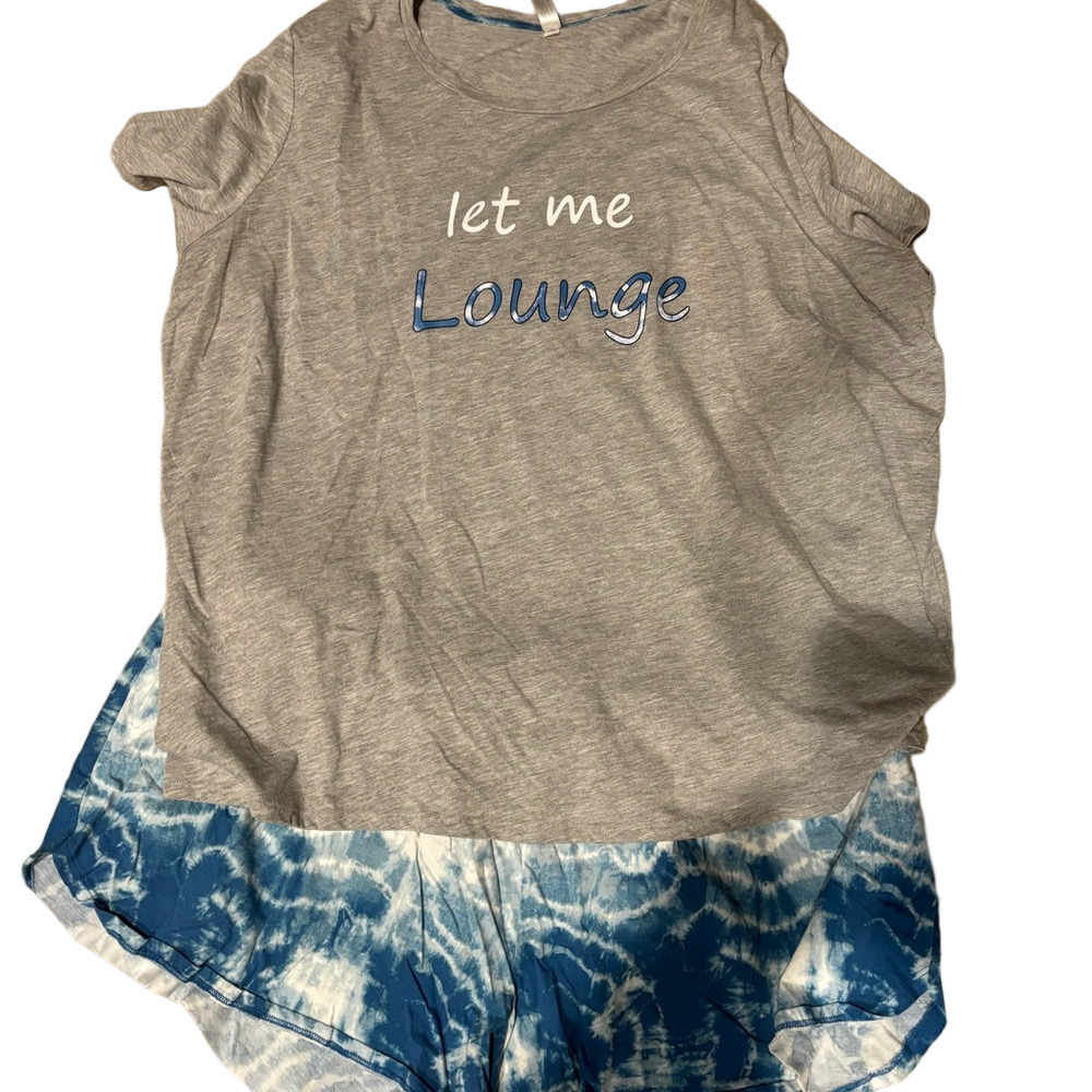 NWOT Cacique Gray and Blue PJ's Set